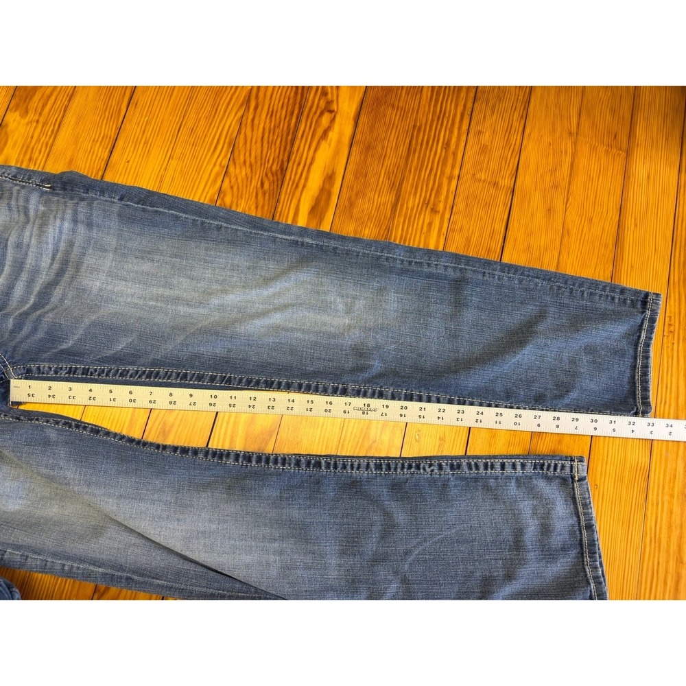 BKE Nolan Straight Leg Men's Jeans Medium Wash 33L Cowboy Embroidered Pockets - Picture 8 of 16